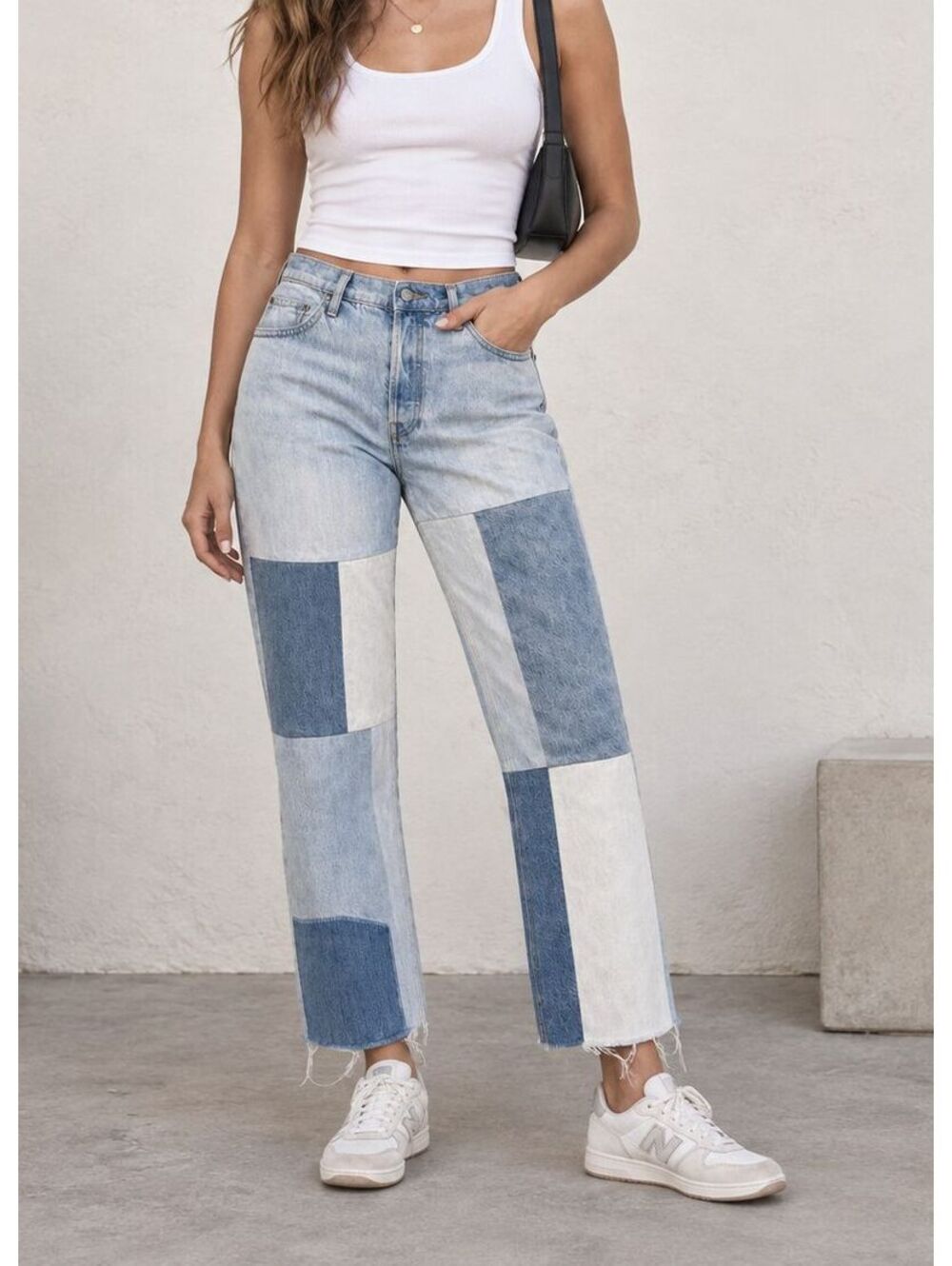 Everlane 90s Cheeky Jeans Women’s 26 Patchwork Colorblock High Rise Straight Leg
